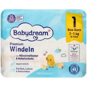 Babydream New Born 1 dydis (2-5 kg)