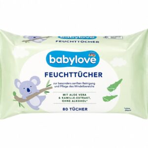 Babylove aloe vera & kamille drėgnos servetėlės 80 vnt