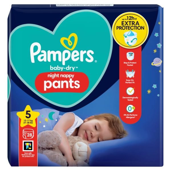 Pampers Baby Dry Night Pants 5 dydis (12-17 kg)